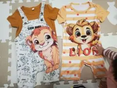 ライオンデザインロンパース3点セット