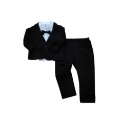 キッズ スーツ3点セット 黒 100cm