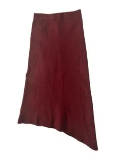 アシンメトリック ワインレッド スカート