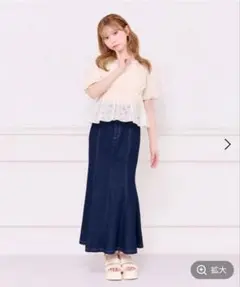 アプレジュール デニムマーメイドスカート L インディゴのサムネイル