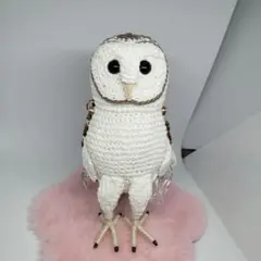 新作*メンフクロウのあみぐるみがま口キーホルダー