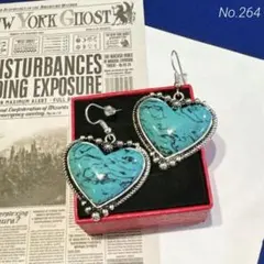 ヴィンテージ デザイン　ターコイズブルー　アクセサリー　ピアス　イヤリング