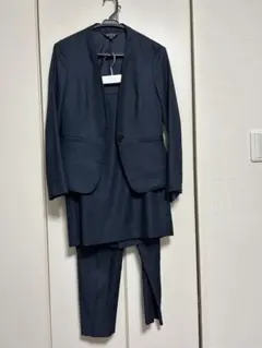 INDIV ネイビー パンツ　スカート　スーツ上下　3点セット　値下げ