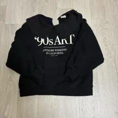 ‘90s ART フリル付き　黒　裏起毛トレーナー 140cm