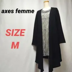 axes femme　アクシーズファム　重ね着風ワンピース　ビジュー　レース　M