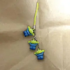 美品　ディズニー　トイストーリー　リトルグリーンメン　ストラップ