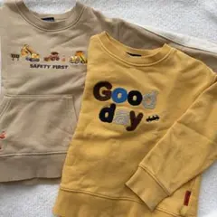 【中古】クレードスコープ　工事車トレーナー　サガラ刺繍トレーナー　110cm