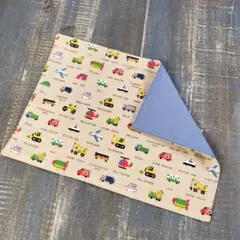 サリーさまkeep!　ランチョンマット　ピクセルドットはたらく車　ライトグレー ハンドメイド☆ランチョンマット ピクセルドットはたらく車 ライト