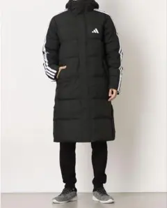 【新品タグ付き】Adidas テコンドー ロングパーカー M 黒 ベンチコートのサムネイル