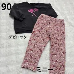 90女の子裏起毛上下セットミニーちゃん