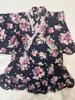 110cm 美品　桜柄 浴衣ドレス ワンピース　帯なし　セパレートタイプのサムネイル
