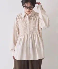 AMERICANHOLIC　シャーリングシャツ　Ｌ　ライトベージュ