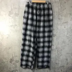 Y5674古着　チェックパンツ　パジャマパンツ　黒　白　グレー　90s Y2K