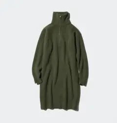 【USED】オリーブグリーン ハイネックニットワンピース ユニクロ