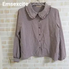 【処分SALE!!最終値下】Emsexcite パイピング襟フリルブラウス