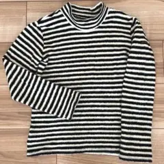美品☆ブランシェス☆140☆モックネック 長袖カットソー☆ボーダー
