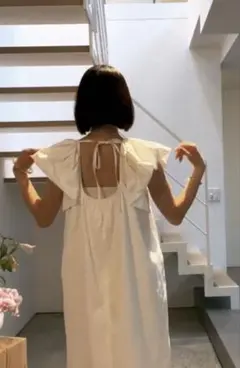 美品 bow.a ボウエー パフスリーブ ワンピース ホワイト 白 S | Mercari