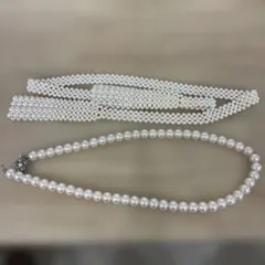 ホワイトパールネックレス シルバー留め具