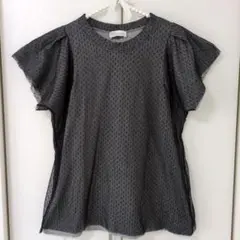 RED VALENTINO ドット柄 ブラック レース 半袖 カットソー グレーのサムネイル