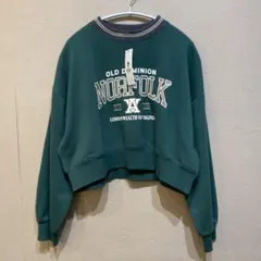 新品 未使用品 WEGO ラインリブショートスウェット