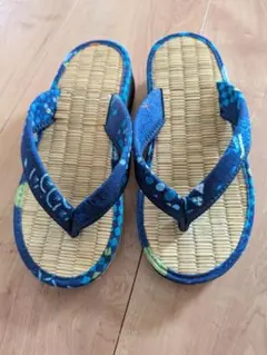 青系デザイン 草履・下駄 い草製