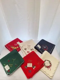 【未使用品】Private Label 刺繍ハンカチ 6枚セット