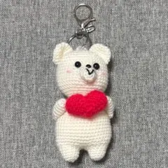 白いクマのあみぐるみキーホルダー②