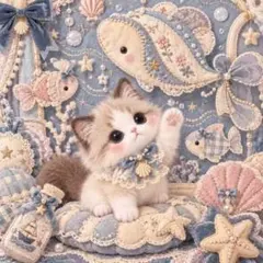 1048　猫柄　パネル生地　にゃんこの秘密部屋　いのみ