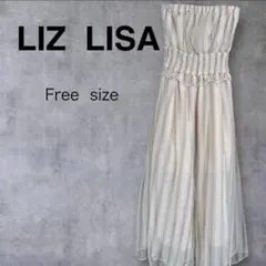 LIZ LISA ストライプ柄 ベアトップ オールインワンのサムネイル