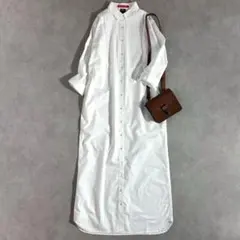 白 シャツワンピース