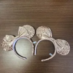 ミニーマウス カチューシャ ローズゴールド　2個セット