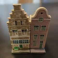 オランダ風 街並み ミニチュアハウス 置物 2個セット