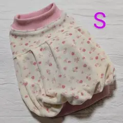 犬服 秋冬 ベロア小花柄バルーンワンピース Sサイズ