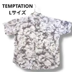 TEMPTATION 半袖シャツ Lサイズ マーブル模様メンズ　テンプテーション