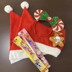 クリスマス　コスプレ サンタ帽子　カチューシャ　光るツリー飾り　光る棒