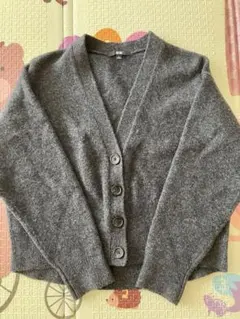 UNIQLO スフレヤーンショートカーディガン グレー タグなし 상태좋음