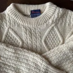Paramesu アイボリー ケーブルニット セーター