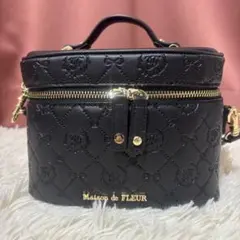 Maison de FLEUR バニティ型ブラックショルダーバッグ