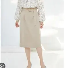 vis ベージュ タイトスカート ベルト付き