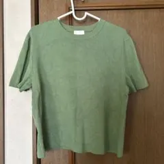 H&M グリーン半袖ニット