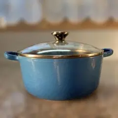 未使用品　ル・クルーゼ　センセーション　ココットロンド　22cm サテンブルー ココット・ロンド 【並行輸入品】ル・クルーゼ ルクルーゼ 両手鍋