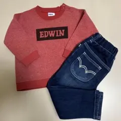 EDWIN⭐︎裏毛起毛トレーナー&デニム 95cm