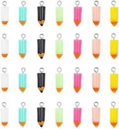 【黄緑2個】鉛筆型　アクセサリーチャーム2個セット