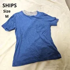 【人気⭐SHIPS】青　グレー　ボーダー　重ね着可能　サイズMのサムネイル