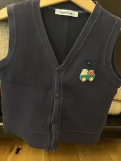 familiar ネイビー ベスト 車刺繍