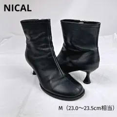 NICAL ニカル　変形ヒール ショートブーツ 黒 M　3.5cm
