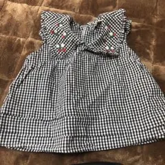 petit main プティマイン　いちご刺繍ブラウス