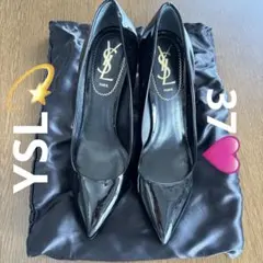 イヴ・サンローラン　YSL パテントレザー　ポインテッドトゥパンプス　37のサムネイル