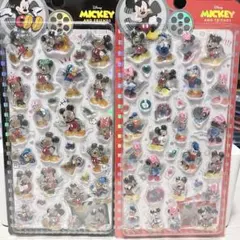 ［正規品］ミッキーミニーボンボンドロップシール立体シール3Dシール2枚セット