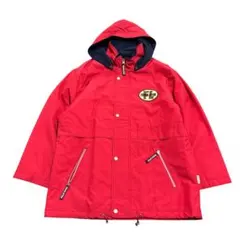 7AS11 中綿入り　ピンクジップアップジャケット　赤　刺繍ワッペン　古着